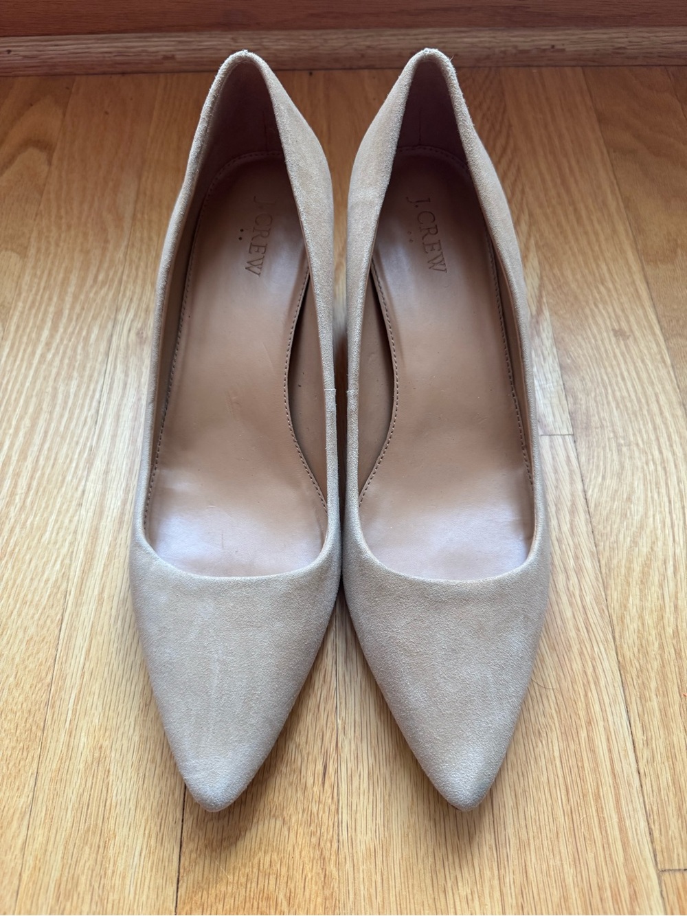 J. Crew Tan Suede Pointed-Toe Kitten Heel